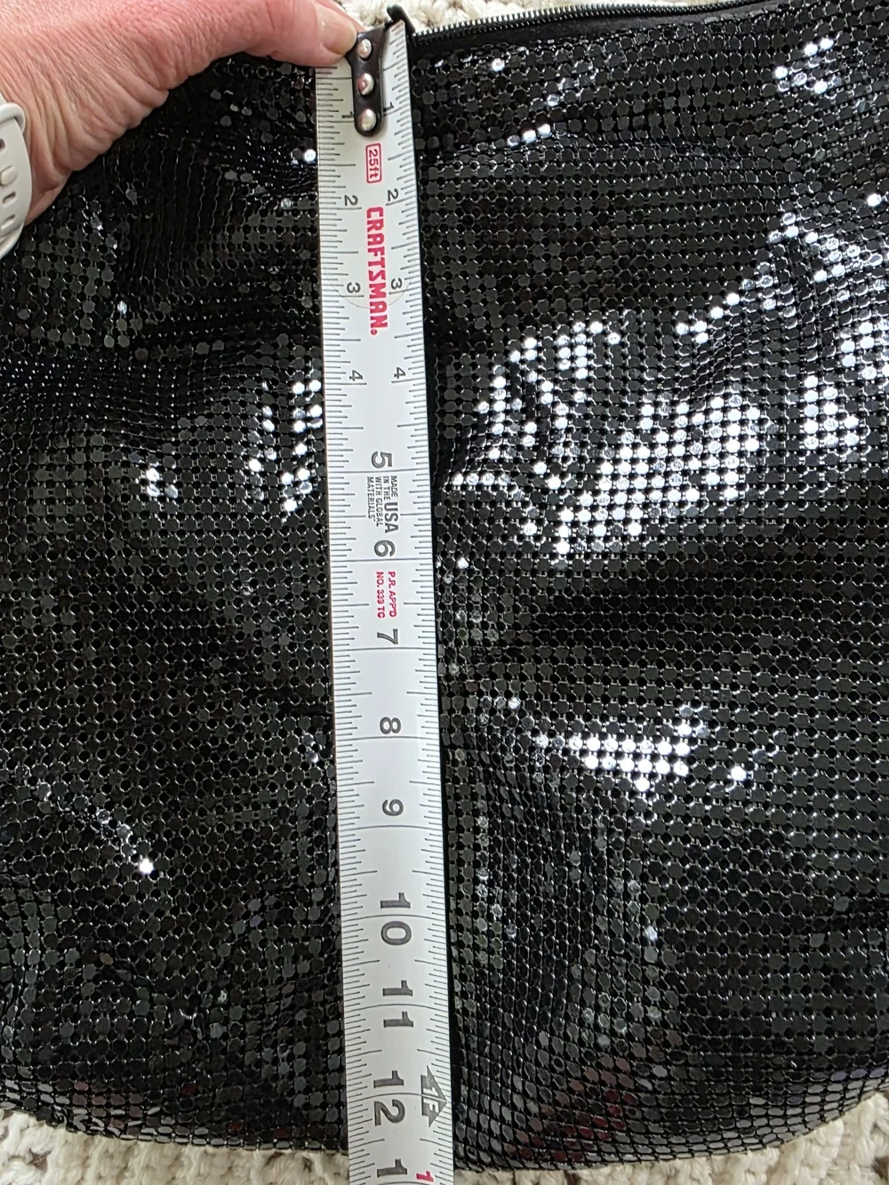 Black Metal Mesh Shoulder Bag Shiny Chainmail Hobo Purse Y2K Evening Disco